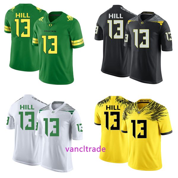 

2019 ncaa football oregon ducks 13 troy hill (apple green / черный / белый / желтый) трикотажные изделия, Black;red
