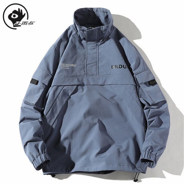 

men's jackets little raindrop men jacket korean pullover bomber hip hop windbreaker streetwear mens harajuku outerwear coat male, Black;brown