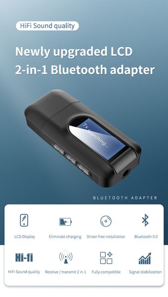 

mini larger 2in1 bluetooth transmitter receiver audio adapter for home use
