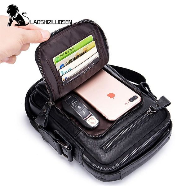 

laoshizi марка из натуральной кожа 8' повседневная сумочки для мужчин crossbody сумки плеча мужчины сумка мужских коровьи топ-ручка обновлен