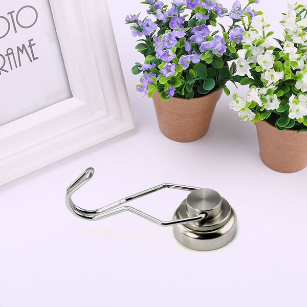 

4pcs silver strong neodymium magnet 360 degree rotary magnetic hook permanent magnet hanger key holder refrigerator hangers