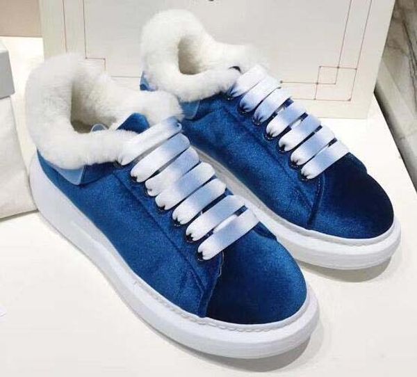 

designer shoes suede leather sneaker luxury mens women fashion white leather platform shoes plus velvet thickening flat casual shoes 02, Black