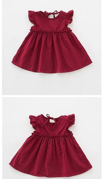 

loose sleeveless baby dress infant kids girl summer ruffles dress casual princess party tutu fold dresses kids clothes, Red;yellow