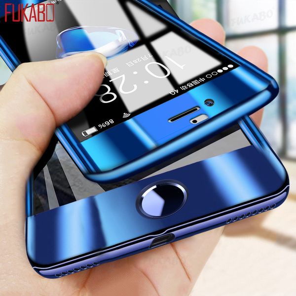 

plating 360 full cover for apple iphone 7 iphone x xr xs max mirror phone case for iphone 7 8 6 6s plus glitter capa with glass