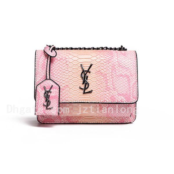 

Дамы Мода змеиных Малые квадратные сумки одно плеча Cross Body Bag Joint цепь сумка Косого металл Буква Декоративные сумки