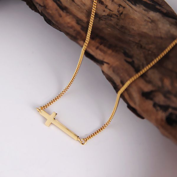 

silvology 925 sterling silver cross choker necklace elegant minimalist sideways chain necklace for women 925 wild simple jewelry