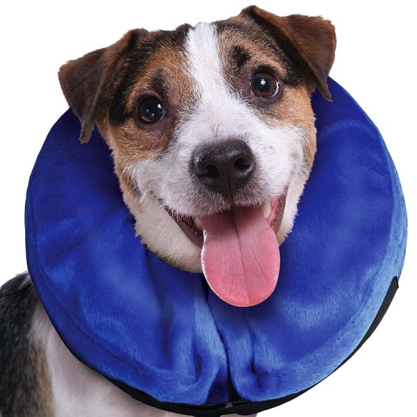 

inflatable collar for dogs and pet protective inflatable cone soft pet recovery e-collar for after surgery prevent pets from p