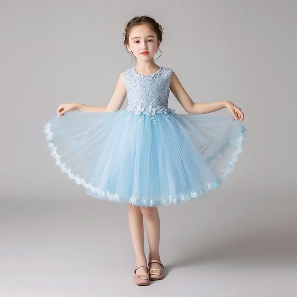 

elegant lace flower girl princess wedding party beaded flower dress girl school graduation holiday prom eucharist dress vestidos, Red
