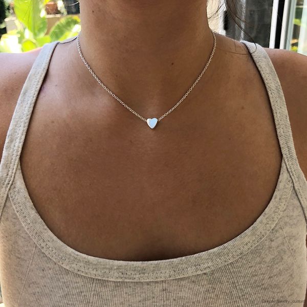 

Small Heart Choker Necklace For Women Gold Silver Chain Smalll Love Necklace Pendant In Collar Bohemian Chocker Necklace Jewelry