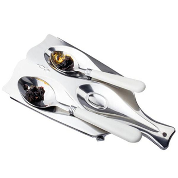 

quality stainless steel spoon rest cover lid rest stand spoon holder new homekitchen utensil spatula holder cooking tool hot