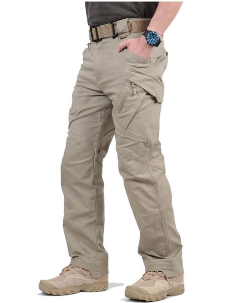 

tactical cargo pants men combat army military pants cotton many pockets stretch flexible man casual trousers xxxl, Black