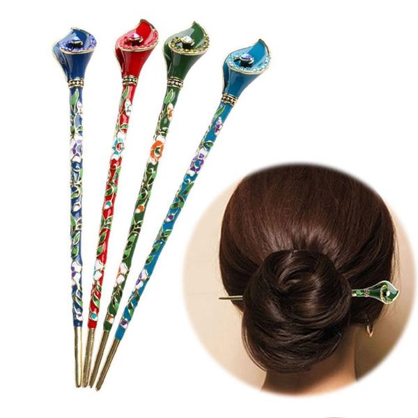 

crystal metal hair stick chopsticks barrette rhinestone hairpin