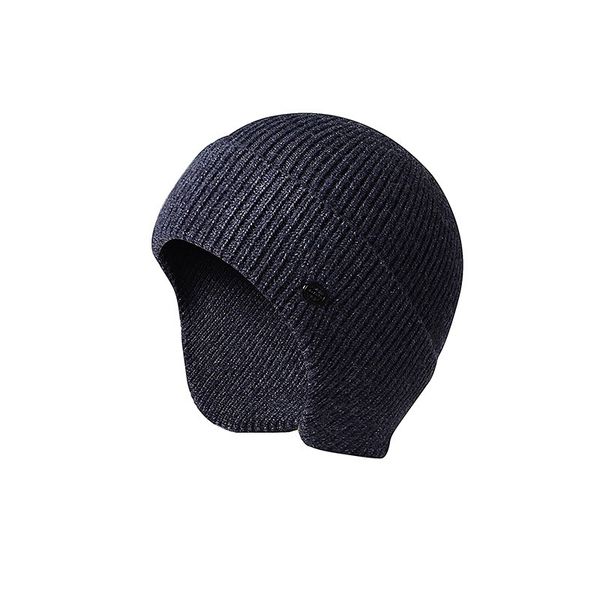 

men's beanie hat knitted women men autumn winter fleece earflap warm ears hats outdoor soft ski hats outdoor hats, Black;white