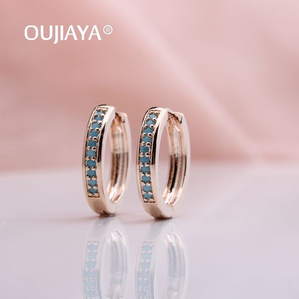 

oujiaya new 585 rose gold dangle earrings women drop earrings round green color natural zircon fashion jewelry gift a176, Silver