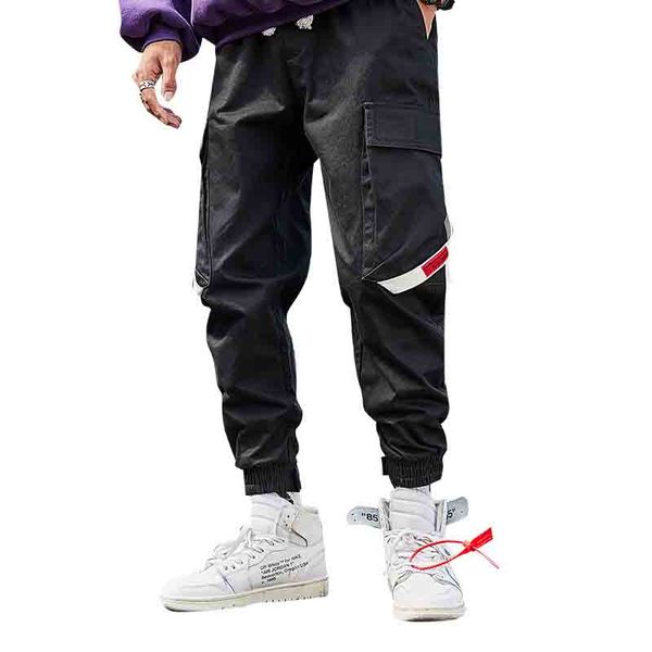 

autumn men's pants fashion full length harem casual mens letter print loose cargo pants plus size m-4xl 2 colors wholesale, Black