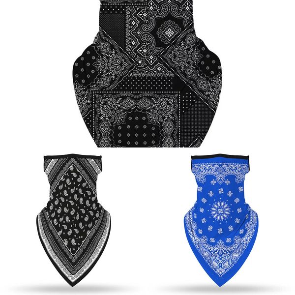 

caafu outdoor sports cycling hiking scarf uv protection sunscreen neck protector mask scarf bike riding travel face breathable, Black