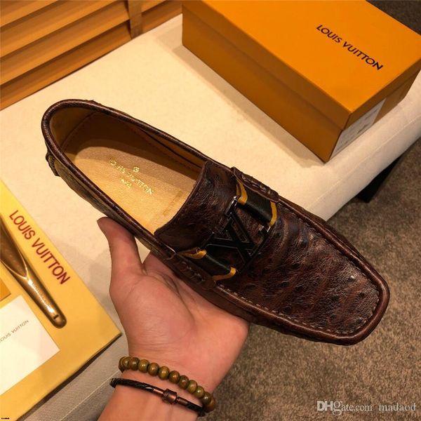 

19ff summer men casual shoes luxury brands geunine leather mens loafers moccasins hollow out breathable slip on driving shoes kkkkk, Black