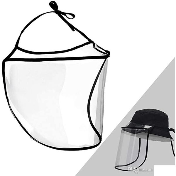 

2020 men and women general protection pvc mask anti virus droplets hat foldable portable cleaning reuse protective mask
