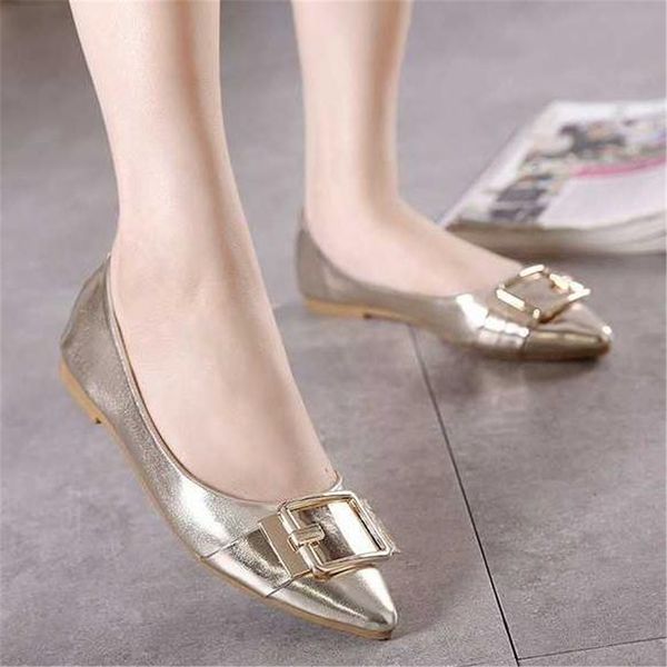 

tailored european new women's 2018 flat with pointed flat shoes shallow mouth wild peas shoes ladies work shoes, Black