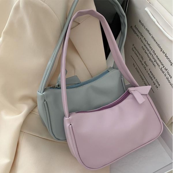 

vintage retro solid color totes bags for women 2020 soft lenther small subaxillary mini shoulder messenger bags luxury style