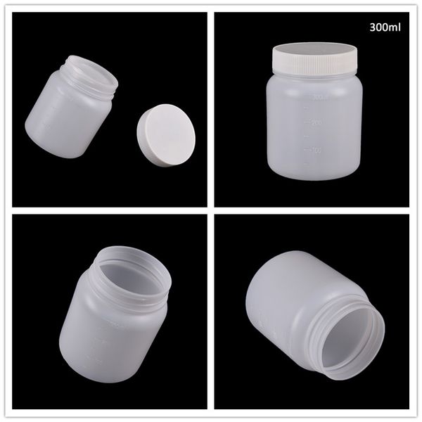 

300ml laboratory storage case white plastic wide mouth bottle