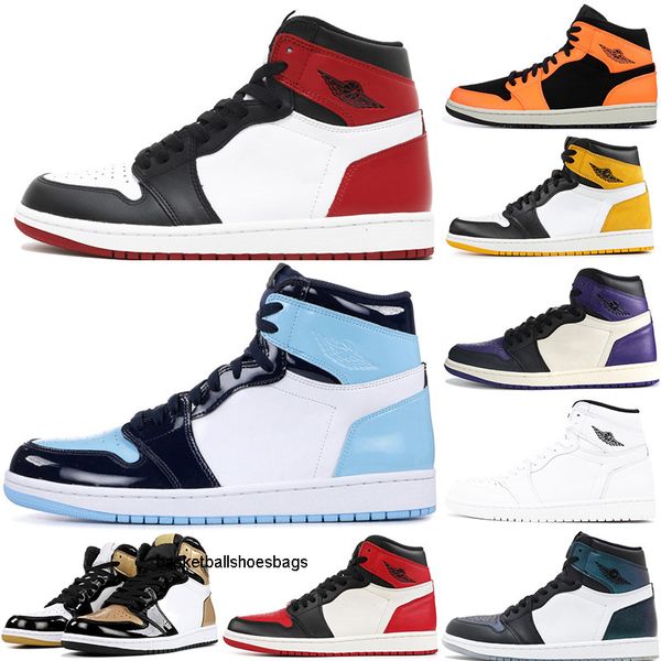 

shoes basketball 1 1s green shadow unc union gold black bred toe court purple mens athletic sports sneakers 7-12