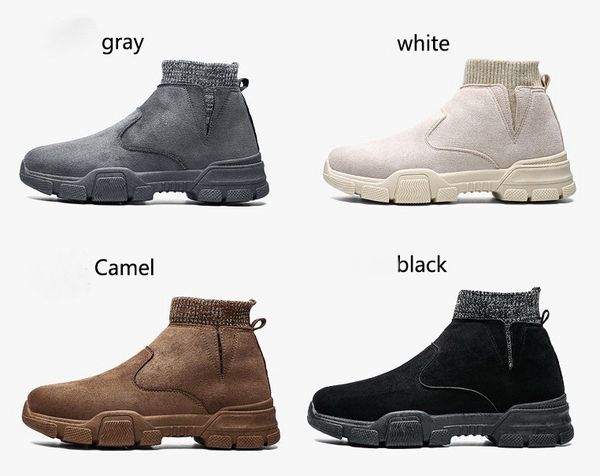 

casual sneakers fashion school student boots men breathable shoes for winter warm men boot light casual shoes, Black