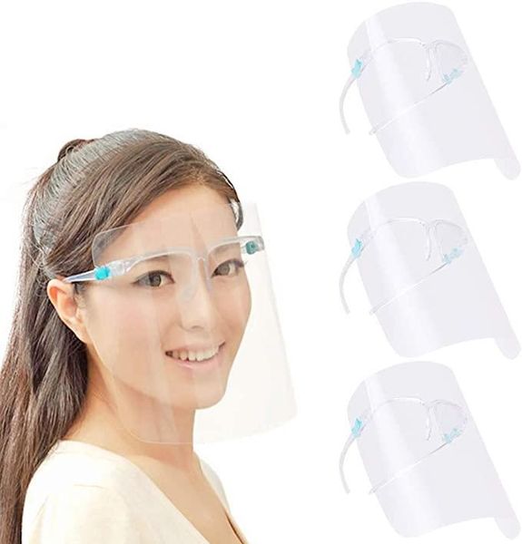 

США Бесплатная доставка ПЭТ очки Защитная Безопасность Нефть Влагонепроницаемый Anti-UV Защитная крышка для лица со стеклом Transparent лица Glass Mask