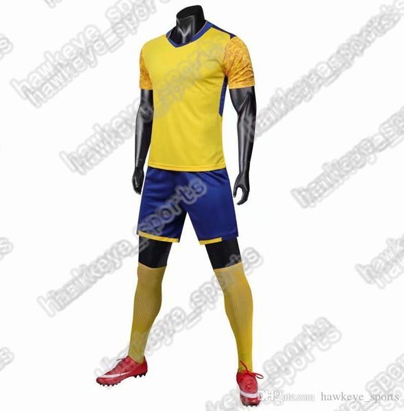 

new men's sports football uniform selling customized putuan training suit breathable 2019 short shirt 2454, Black;yellow