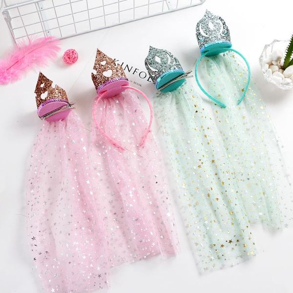 

boutique 5шта мода royal блеск 3d cutout диадема hairbands solid crown star lace hard ободки princess аксессуары для волос, Slivery;white