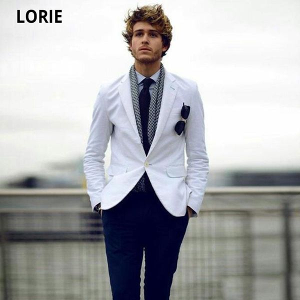 

lorie double breasted men suits for wedding man blazers groom tuxedos prom party costume homme 2 piece business jacket sets, White;black