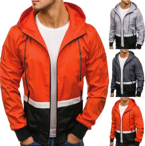 

mens jacket european and american solid color casual hooded jacket outdoor mountaineering jacket with 3 colors asian size m-2xl, Black;brown