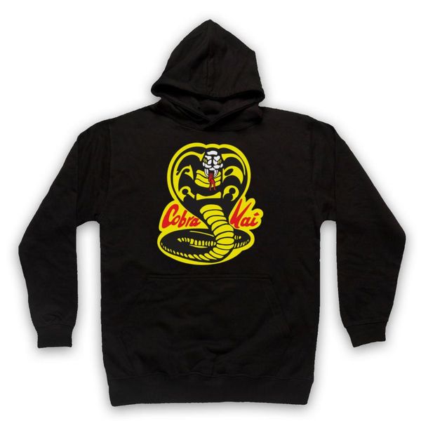 

80's karate kid cobra kai logo unofficial dojo film adults & kids hoodie, Black