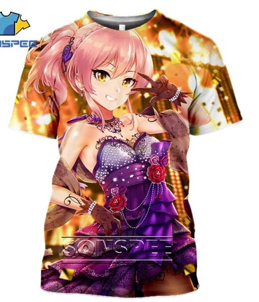 

мужская мода tshirt 3d мужчины / женщины idol смешные hip hop sexy girl print master тенниски streetwear костюм тенниска harajuku рубашки ан, White;black