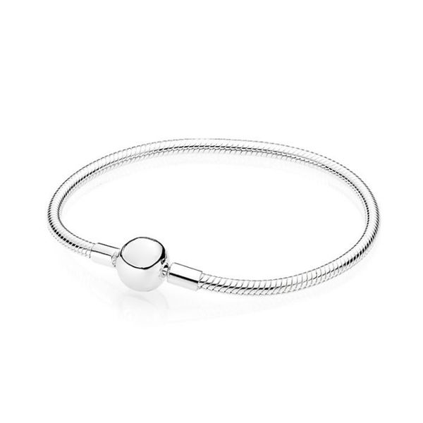 

new 100% 925 стерлингового серебра высокого качества 590728 moments smooth clasp браслет fit diy шарма женщин оригинал подарка ювелирных изд, Golden;silver