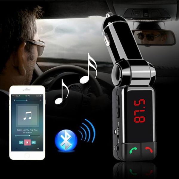 

bc06 wireless bluetooth car kit handsfm transmitter stereo audio mp3 music player dual usb ports charger with lcd display