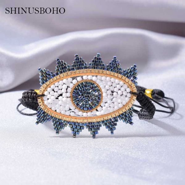 

miyuki bracelets for women turkish evil eye pulseras mujer moda handmade adjustable 2020 charm wrap friendship bracelet, Black
