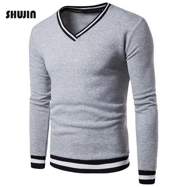 

autumn casual sweat solid thin loose sweater male long sleeve tracksuit pullover 2018 men's sportswear 77colors shujin ts, White;black