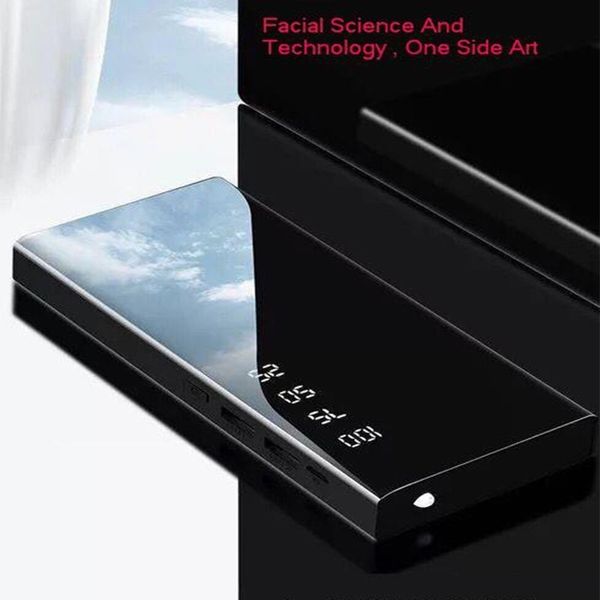 

vogek 10000mah digital display power bank portable charging powerbank slim external battery pack full mirror charging treasure