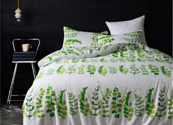 

plant printed 100% cotton duvet cover set duvet cover with pillowcases without filler without sheet beddings collection
