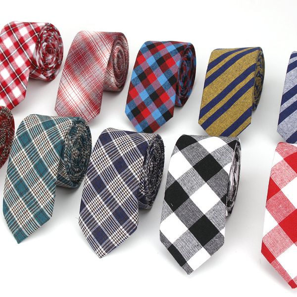 

fashion cotton stripe ties for men casual plaid necktie gravatas corbatas slim suit vestidos mens neckties party narrow neck tie, Blue;white