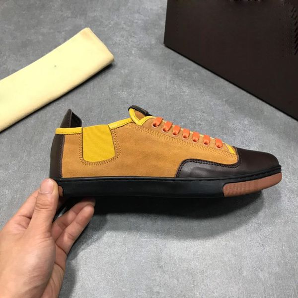 

designer logo shoes for men and women real leather sneakers luxury man casual shoe with box size 38-45, Black