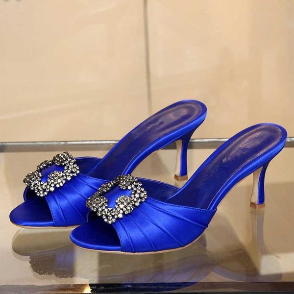 

2020 new slippers women summer stiltto high heels pumps crystal non-slip soft ins tide to outdoor slippers women, Black