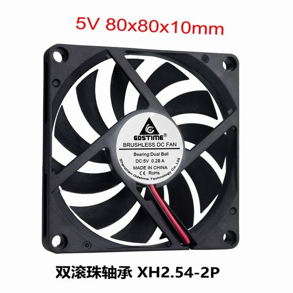 

dc 5v 12v 24v 2pin 8010 8cm 80mm 80*80*10 dual ball bearing silent brushless cooling fan