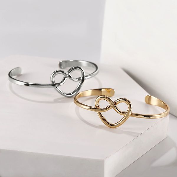 

2020 fashion simple love knot bracelet bangles metal bracelet for women jewelry accessories, Black