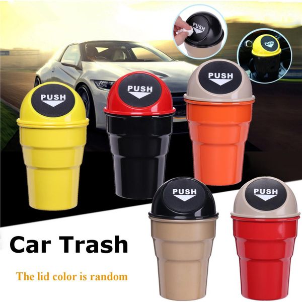 

mini car trash garbage can auto trash dust case holder bin box car-styling debris bucket car fashion cans metal