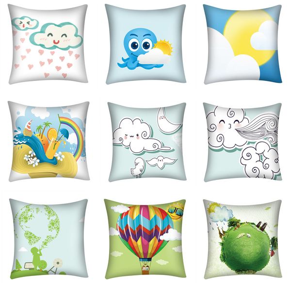 

2019 merry christmas decorative throw print pillow case polyester sofa car cushion cover home decor 7.30