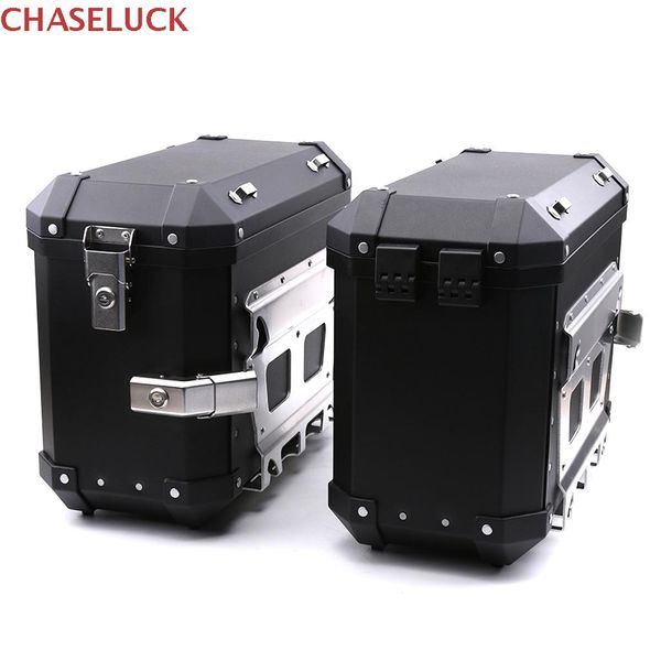 

2pcs 36l 46l universal motorcycles side luggae cases saddlebags lockable tool box toolbox saddle bags case motor accessories