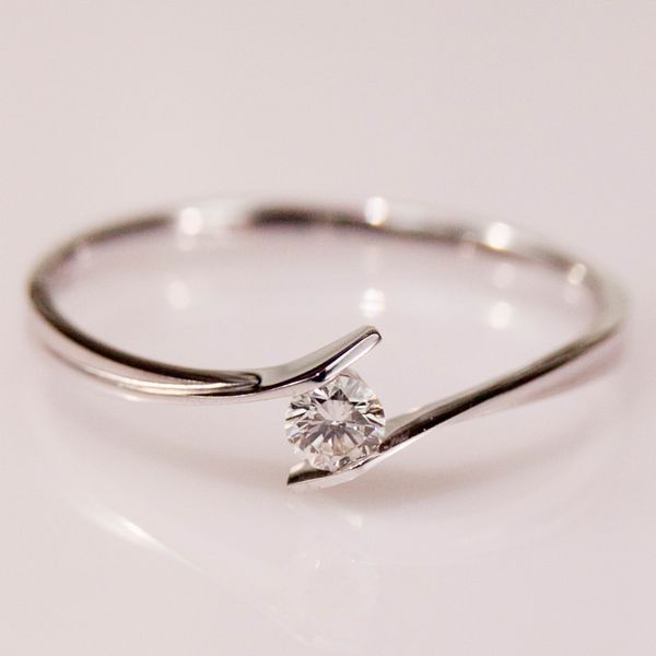 

18k white gold ring -14#, Golden;silver