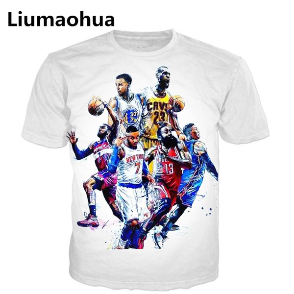 

Новая летняя модная мужская брендовая одежда Футболки All-Star Стивен Карри / Джеймс